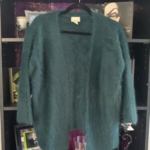 H&M Green Cardigan Soft Angora Blend Sweater